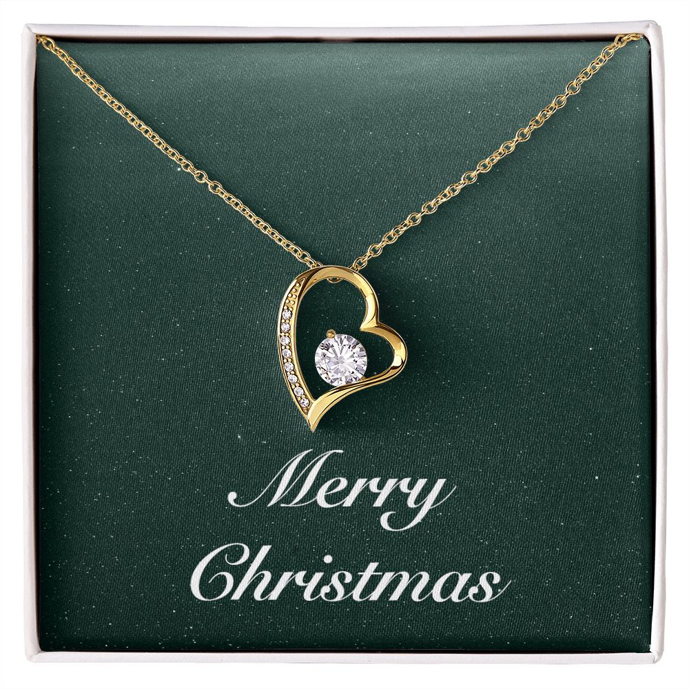Merry Christmas v09 - 18k Yellow Gold Finish Forever Love Necklace