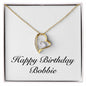 Happy Birthday Bobbie - 18k Yellow Gold Finish Forever Love Necklace