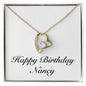 Happy Birthday Nancy - 18k Yellow Gold Finish Forever Love Necklace