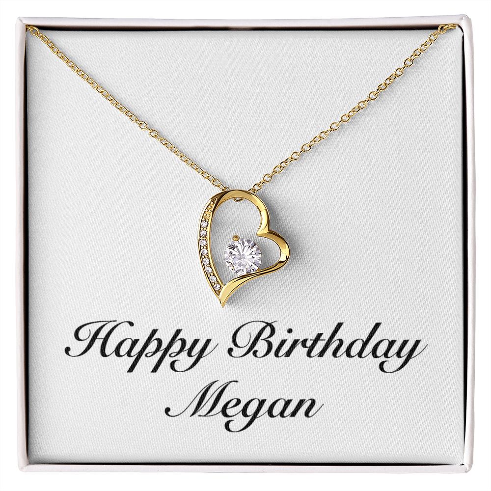 Happy Birthday Megan - 18k Yellow Gold Finish Forever Love Necklace