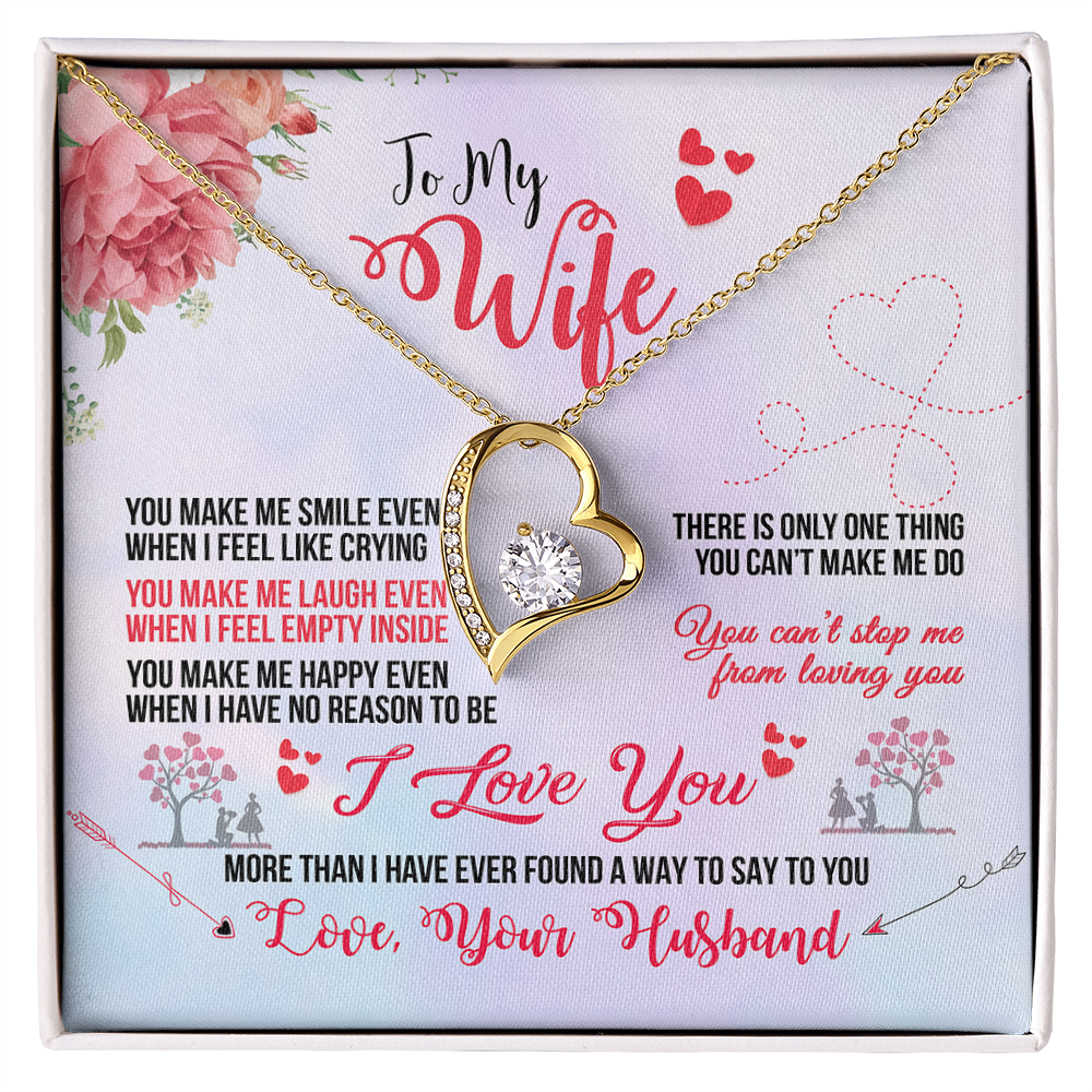 013 To My Wife - 18k Yellow Gold Finish Forever Love Necklace