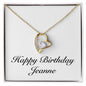 Happy Birthday Jeanne - 18k Yellow Gold Finish Forever Love Necklace