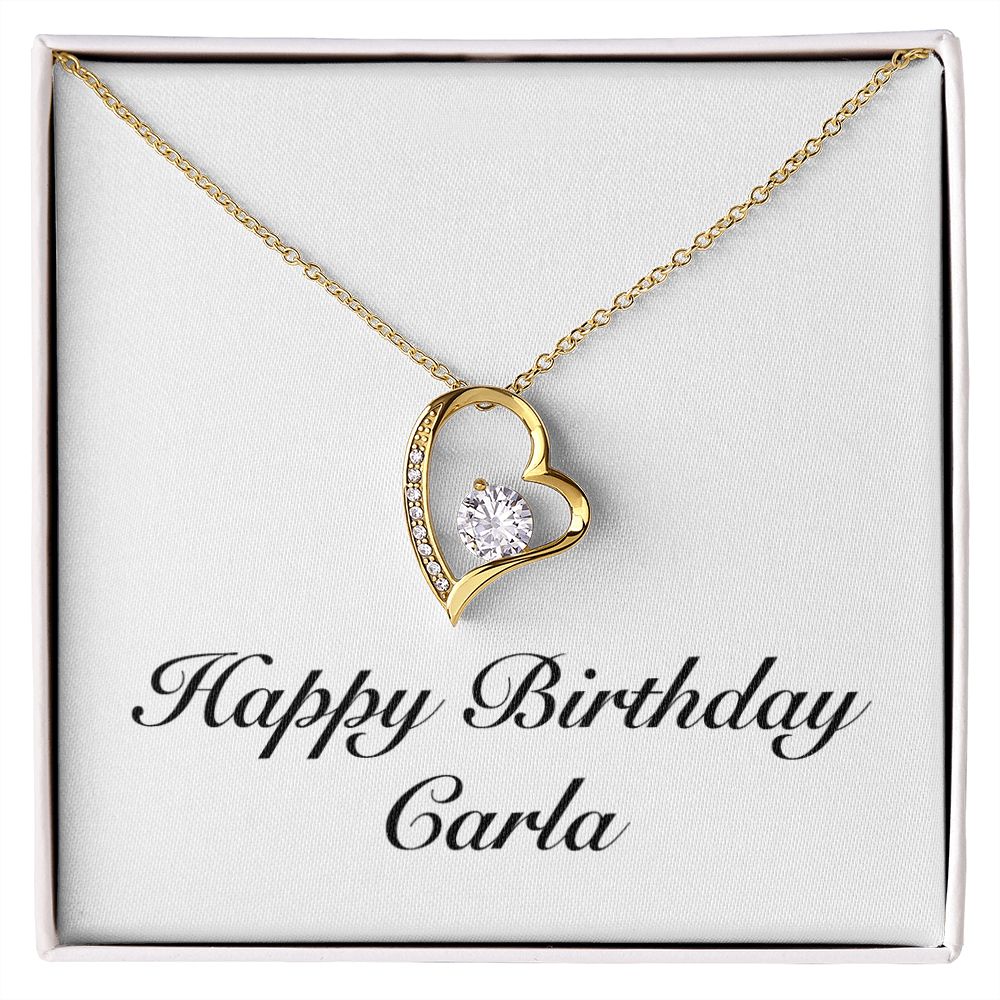 Happy Birthday Carla - 18k Yellow Gold Finish Forever Love Necklace
