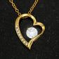 013 To My Wife - 18k Yellow Gold Finish Forever Love Necklace With Mahogany Style Luxury Box