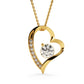 015 To My Wife - 18k Yellow Gold Finish Forever Love Necklace With Mahogany Style Luxury Box
