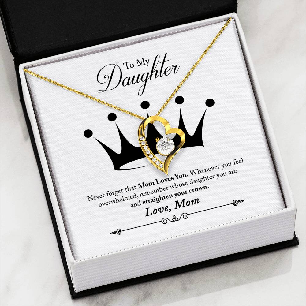045 - To Daughter From Mom - Forever Love Heart Necklace