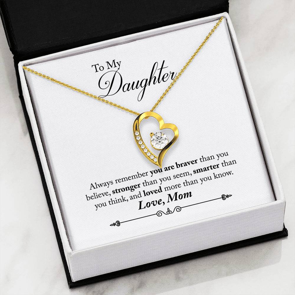 042 - To Daughter From Mom - Forever Love Heart Necklace