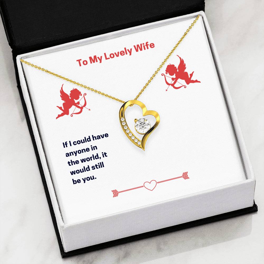 To My Lovely Wife (Valentine's) - Forever Love Heart Necklace