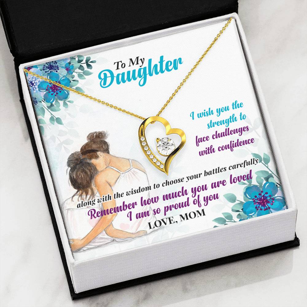 318 - To Daughter From Mom - Forever Love Heart Necklace
