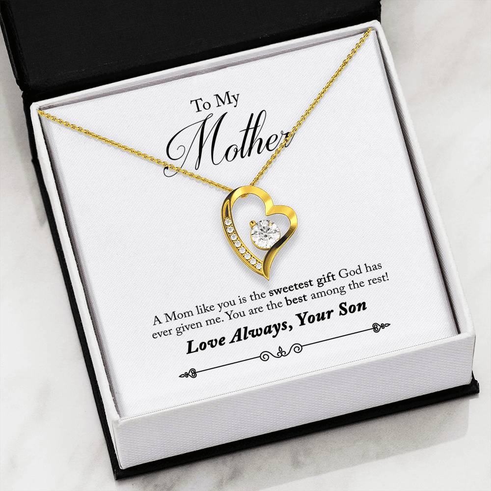 050 - To Mother From Son - Forever Love Heart Necklace