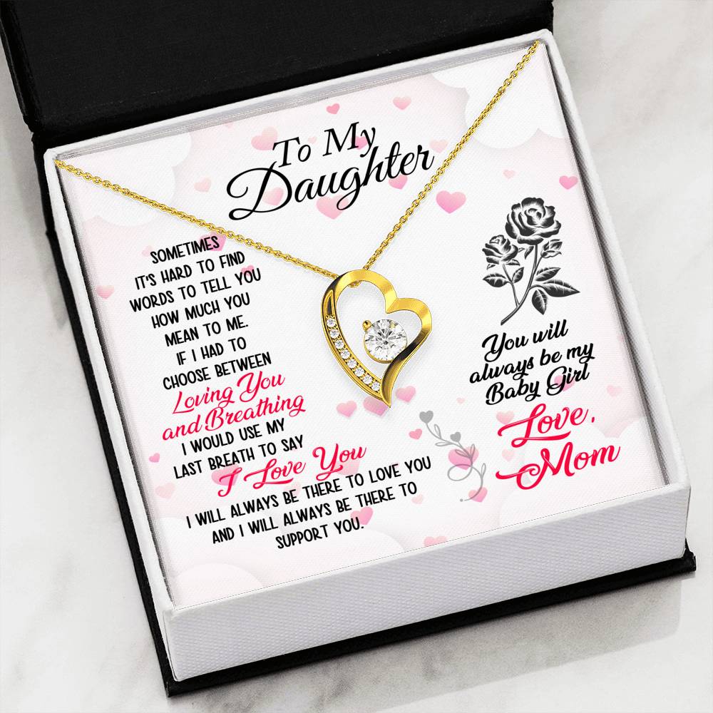 310 - To Daughter From Mom - Forever Love Heart Necklace