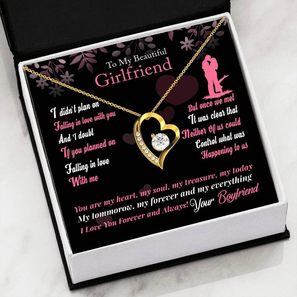 307 - To Girlfriend From Boyfriend - Forever Love Heart Necklace