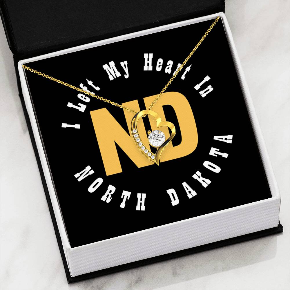 Heart In North Dakota - Forever Love Heart Necklace