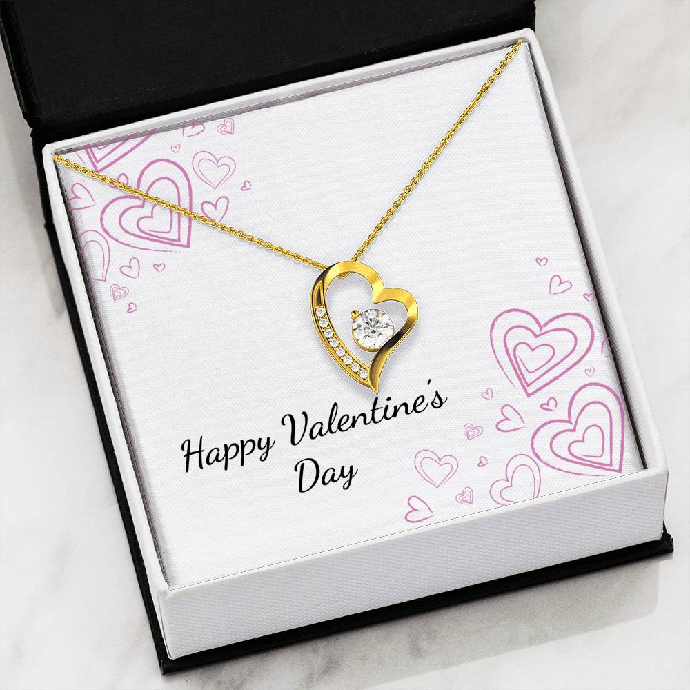 Happy Valentine's Day - Chalk Hearts - Forever Love Heart Necklace