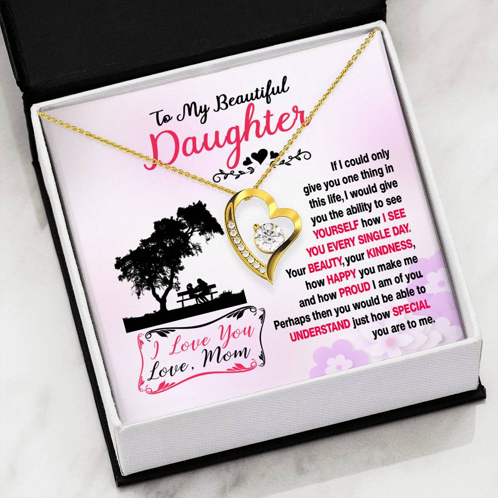 314 - To Daughter From Mom - Forever Love Heart Necklace