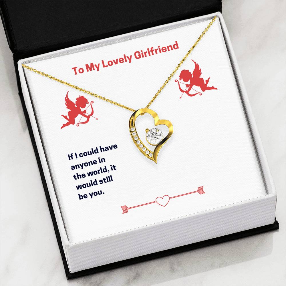To My Lovely Girlfriend (Valentine's) - Forever Love Heart Necklace