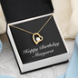 Happy Birthday Margaret v2 - 18k Yellow Gold Finish Forever Love Necklace