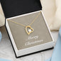 Merry Christmas v10 - 18k Yellow Gold Finish Forever Love Necklace