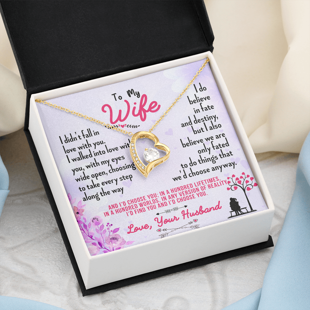 016 To My Wife - 18k Yellow Gold Finish Forever Love Necklace