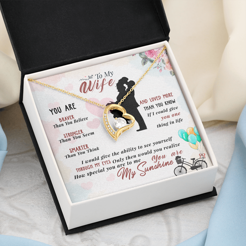 014 To My Wife - 18k Yellow Gold Finish Forever Love Necklace