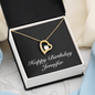 Happy Birthday Jennifer v2 - 18k Yellow Gold Finish Forever Love Necklace