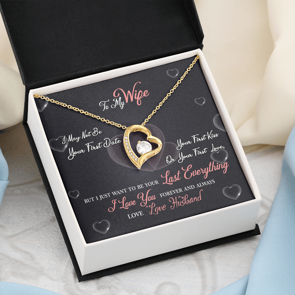 017 To My Wife - 18k Yellow Gold Finish Forever Love Necklace