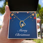 Merry Christmas v01 - 18k Yellow Gold Finish Forever Love Necklace