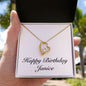 Happy Birthday Janice - 18k Yellow Gold Finish Forever Love Necklace