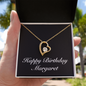 Happy Birthday Margaret v2 - 18k Yellow Gold Finish Forever Love Necklace