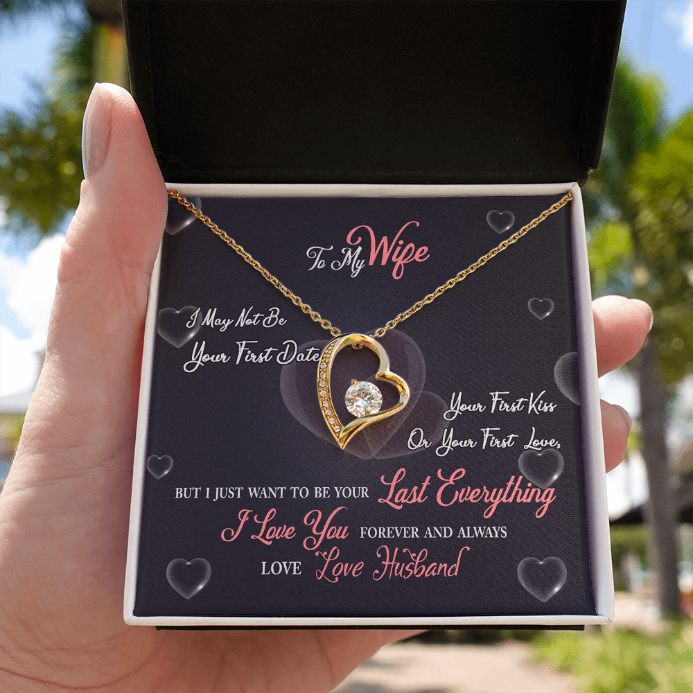 017 To My Wife - 18k Yellow Gold Finish Forever Love Necklace