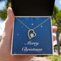 Merry Christmas v05 - 18k Yellow Gold Finish Forever Love Necklace