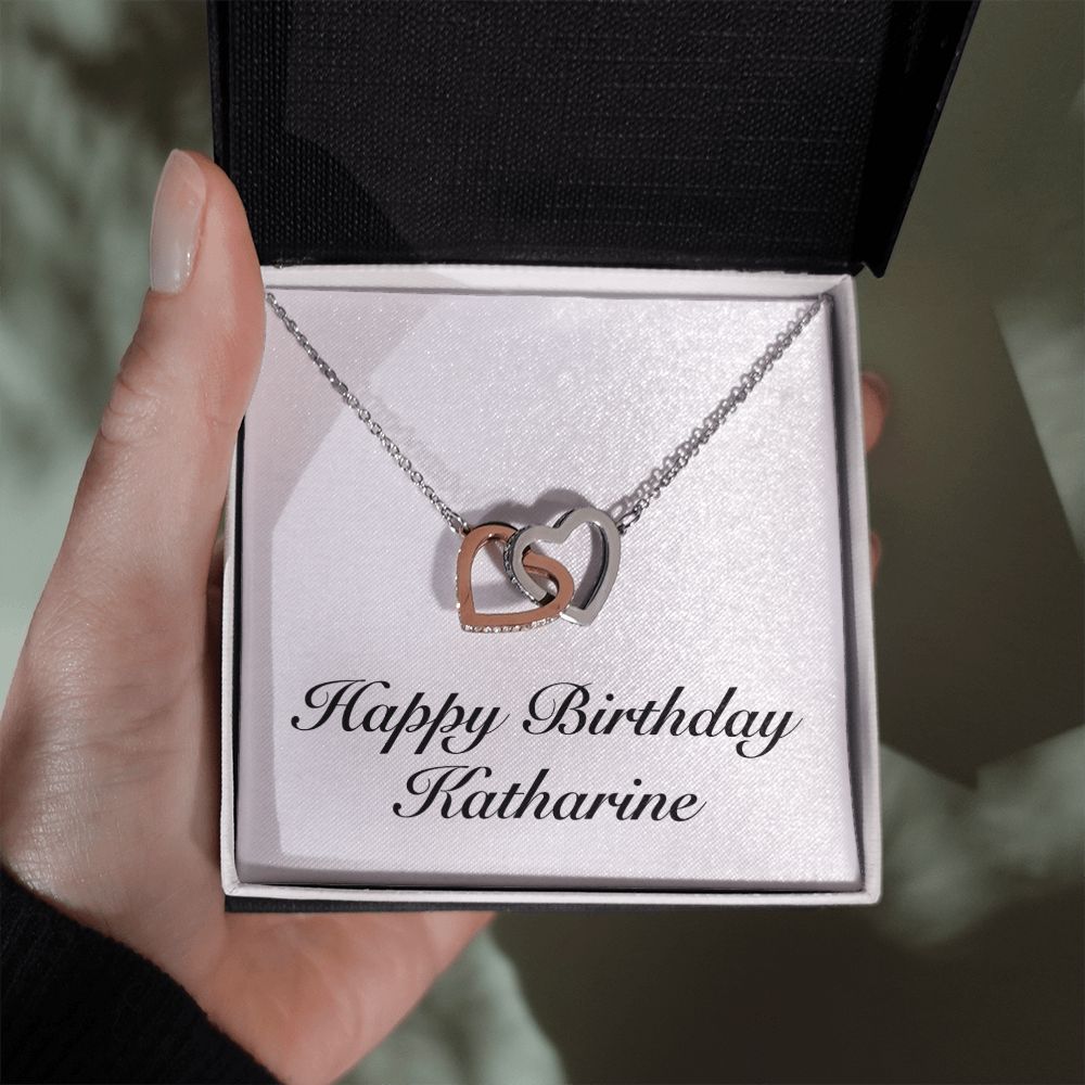 Happy Birthday Katharine - Interlocking Hearts Necklace