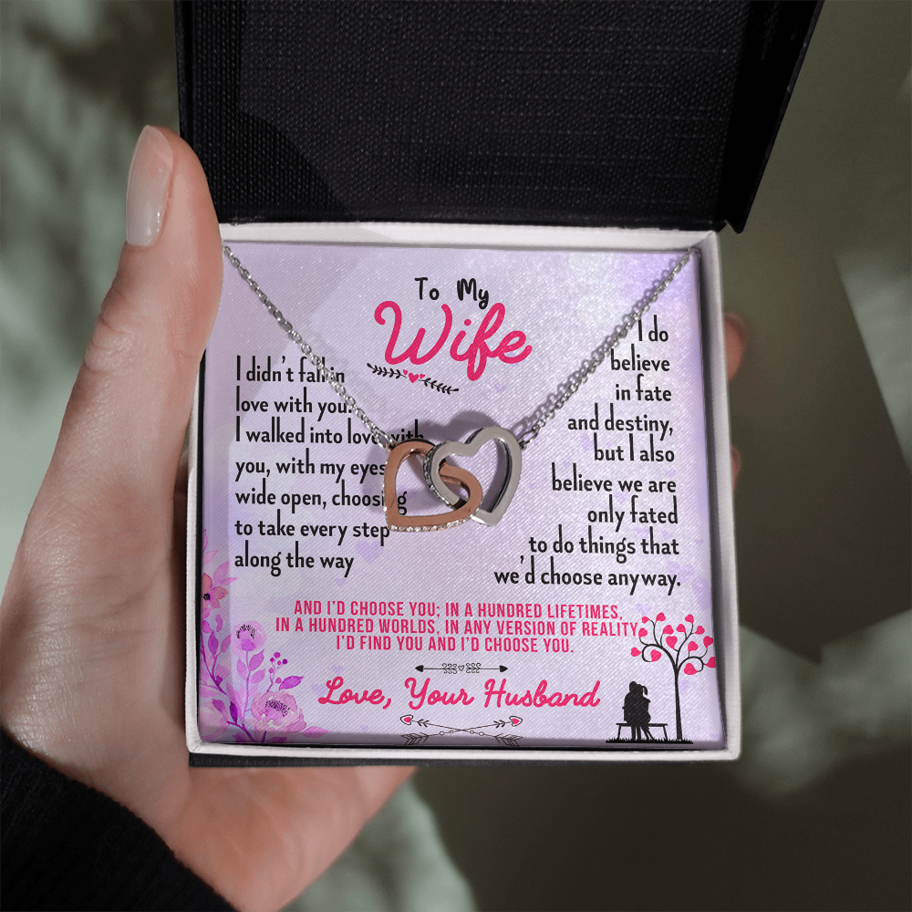 016 To My Wife - Interlocking Hearts Necklace