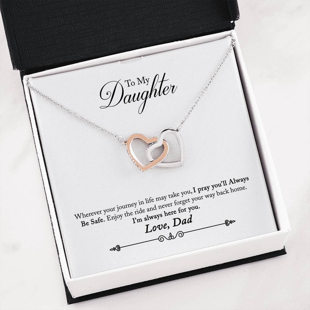 030 - To Daughter From Dad - Interlocking Hearts Necklace