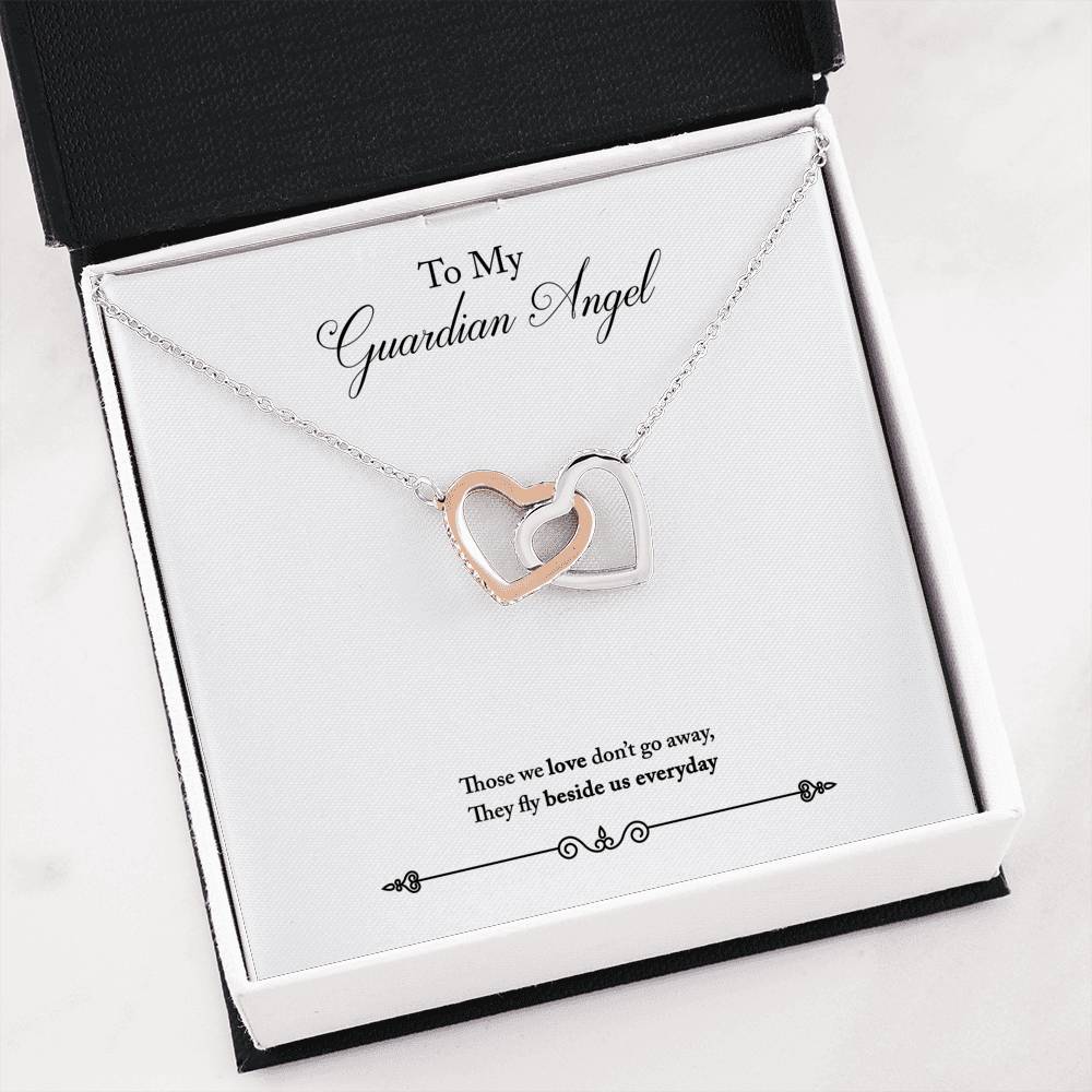061 - To My Guardian Angel - Interlocking Hearts Necklace