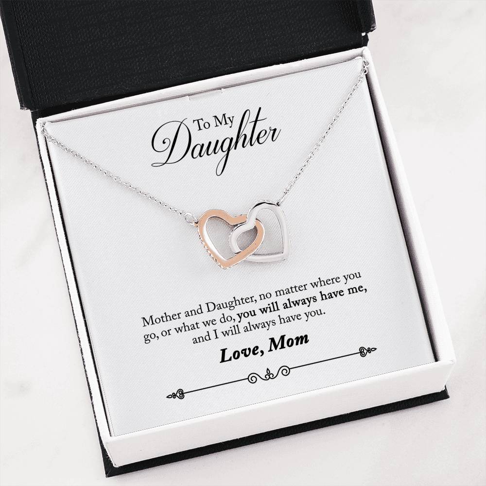 040 - To Daughter From Mom - Interlocking Hearts Necklace