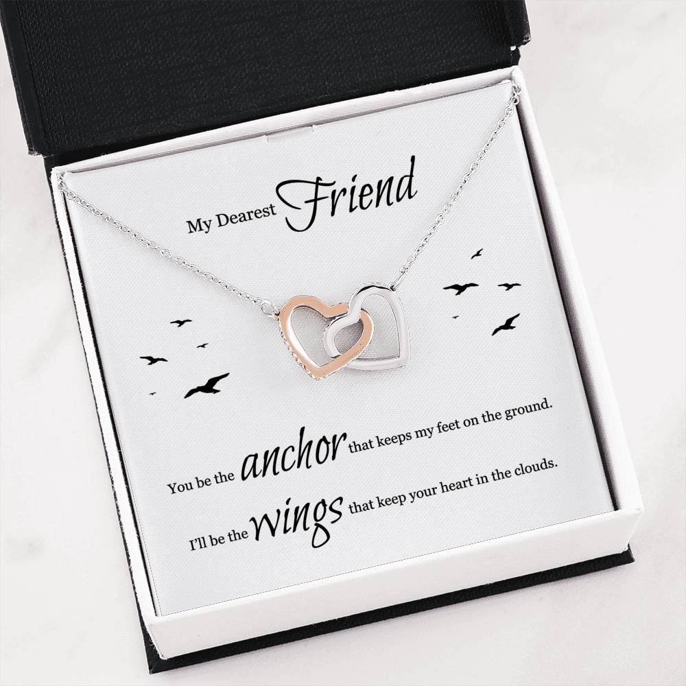 072 - My Dearest Friend - Interlocking Hearts Necklace