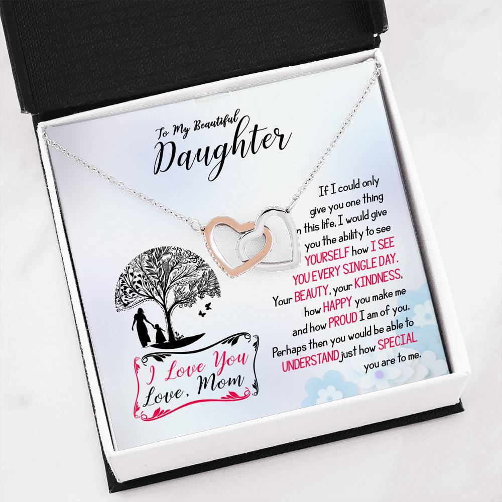 311 - To Daughter From Mom - Interlocking Hearts Necklace