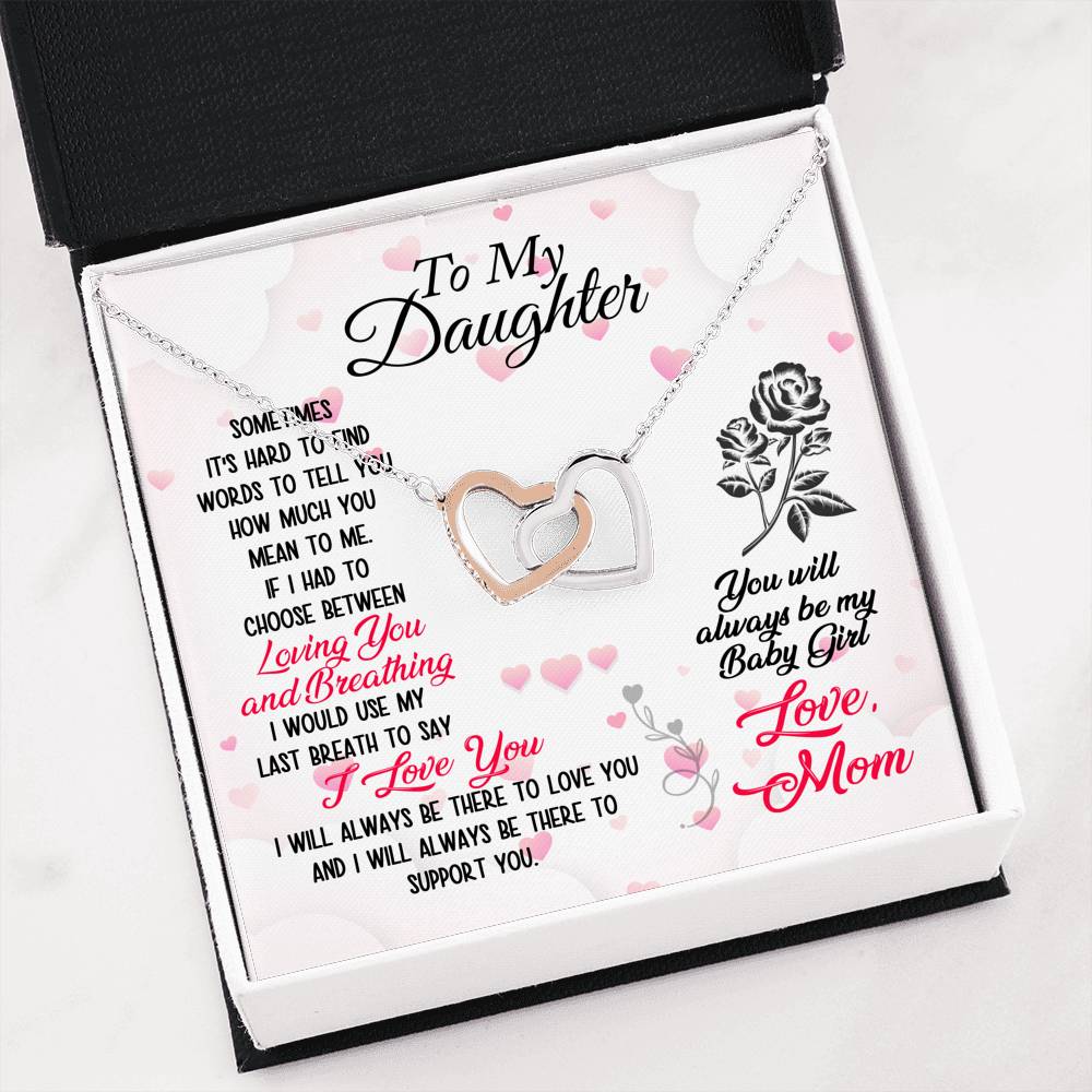 310 - To Daughter From Mom - Interlocking Hearts Necklace