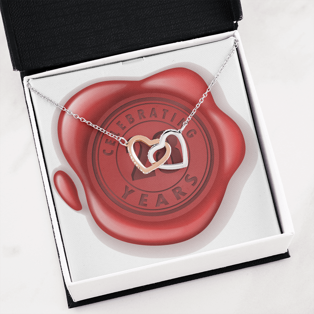Celebrating 28 Years Anniversary - Interlocking Hearts Necklace