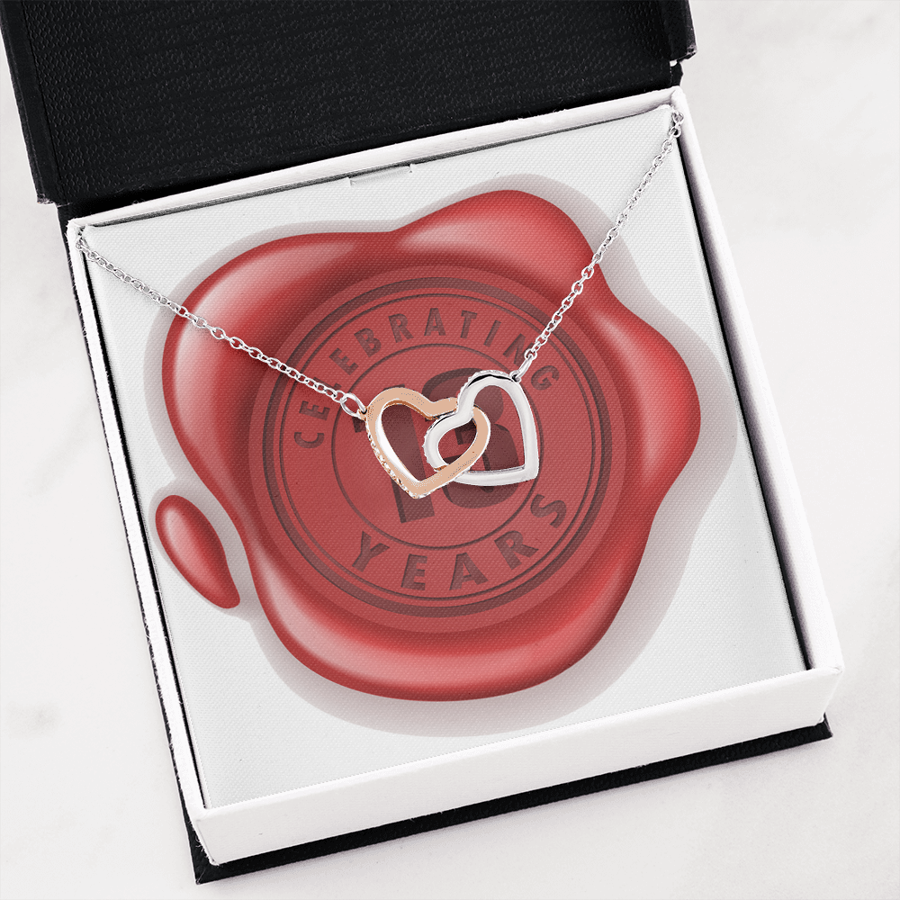 Celebrating 13 Years Anniversary - Interlocking Hearts Necklace