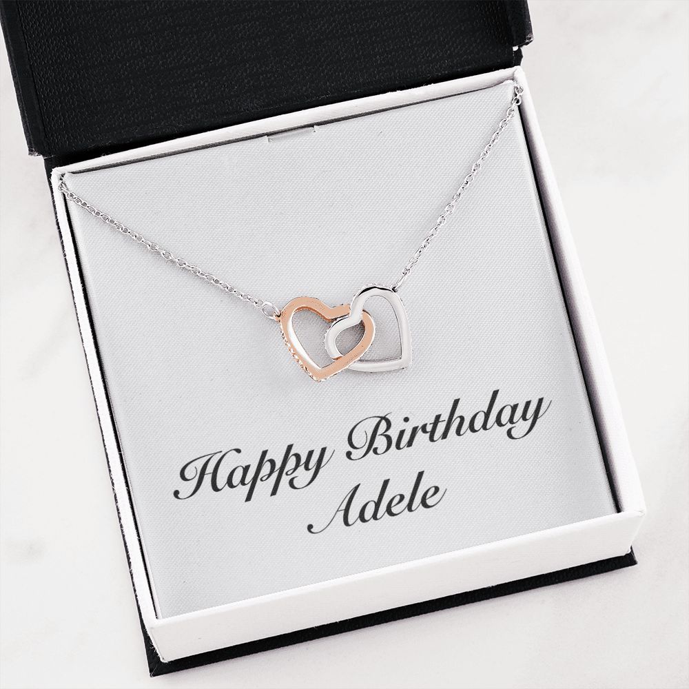 Happy Birthday Adele - Interlocking Hearts Necklace