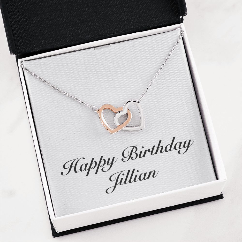 Happy Birthday Jillian - Interlocking Hearts Necklace