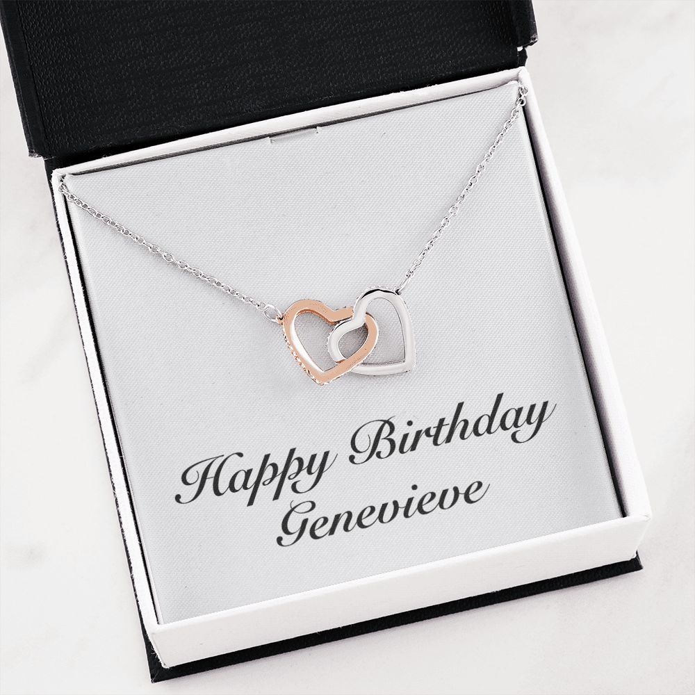 Happy Birthday Genevieve - Interlocking Hearts Necklace