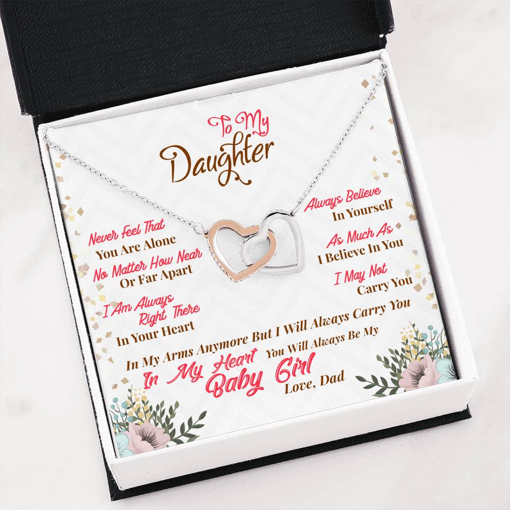 317 - To Daughter From Dad - Interlocking Hearts Necklace