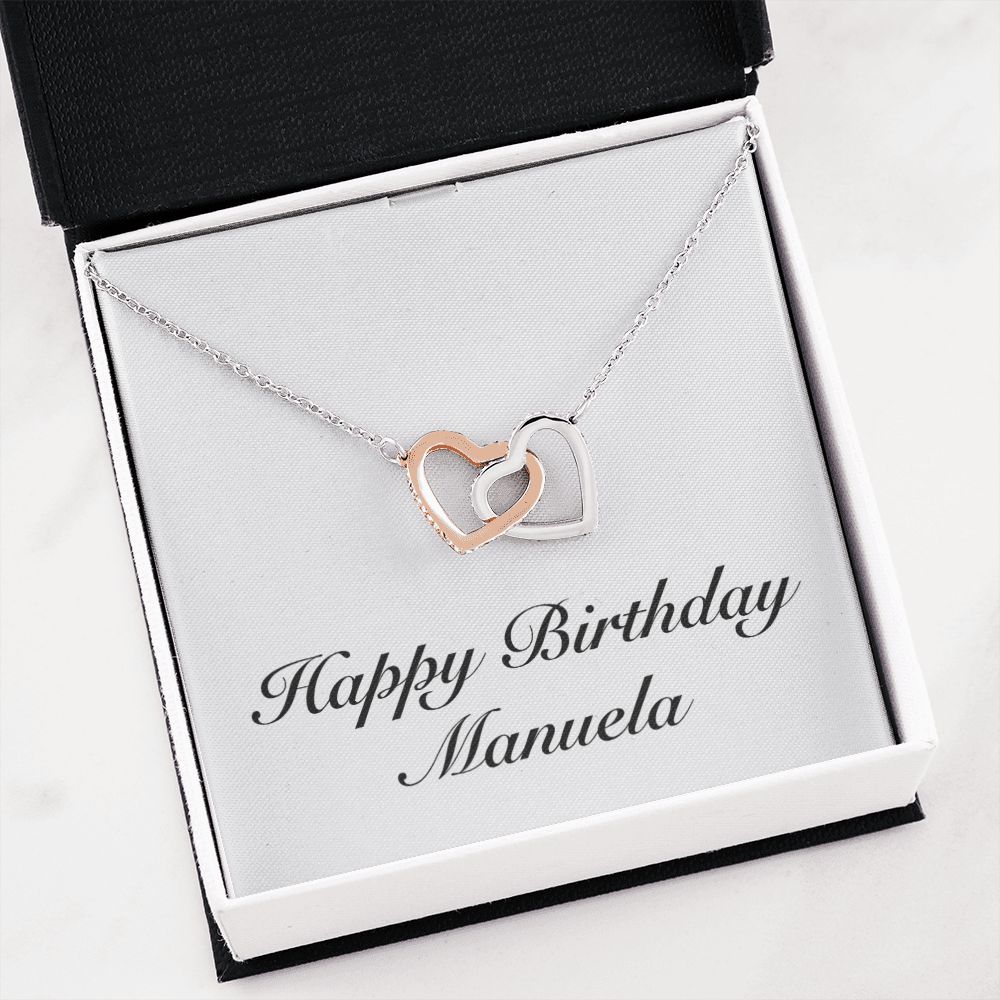 Happy Birthday Manuela - Interlocking Hearts Necklace