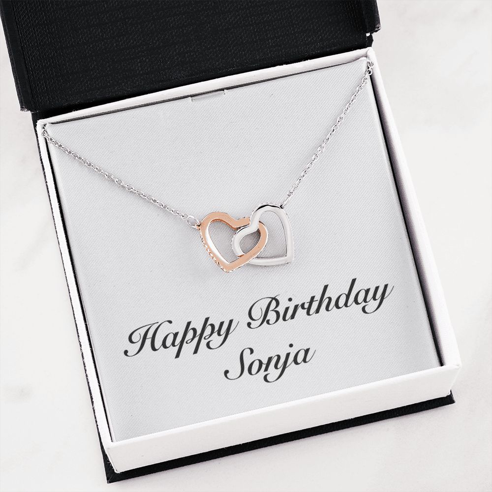 Happy Birthday Sonja - Interlocking Hearts Necklace