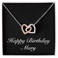 Happy Birthday Mary v2 - Interlocking Hearts Necklace
