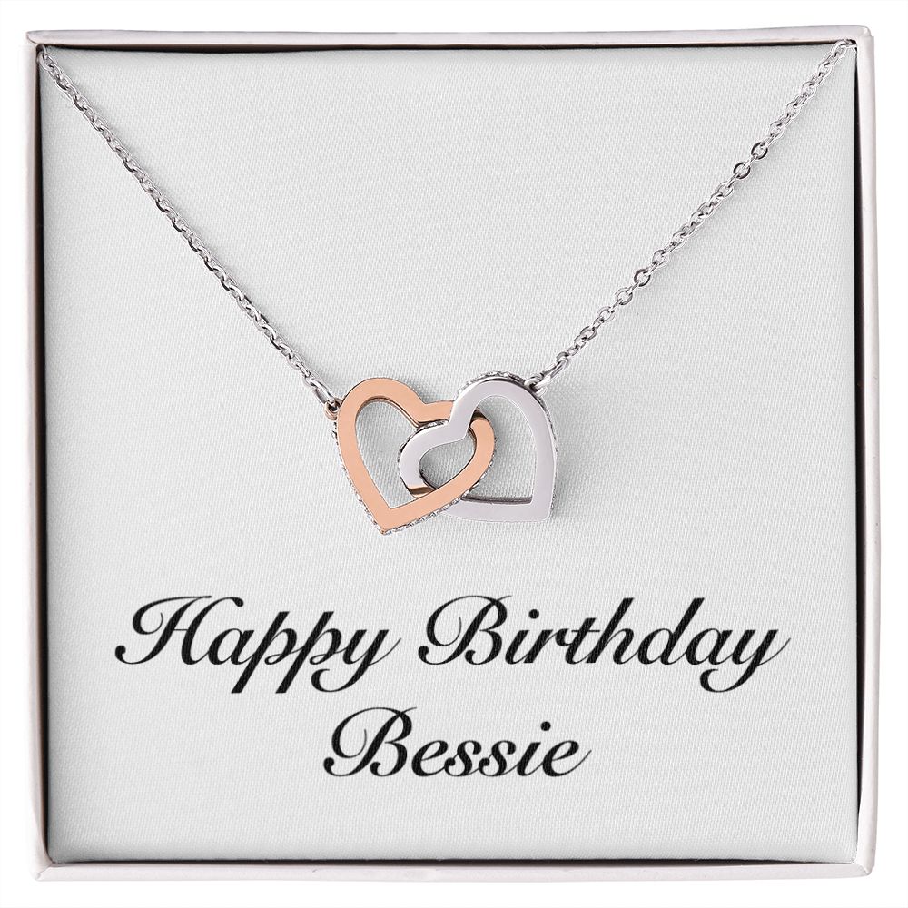 Happy Birthday Bessie - Interlocking Hearts Necklace