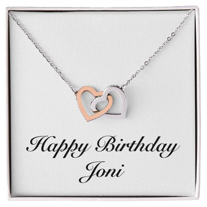 Happy Birthday Joni - Interlocking Hearts Necklace